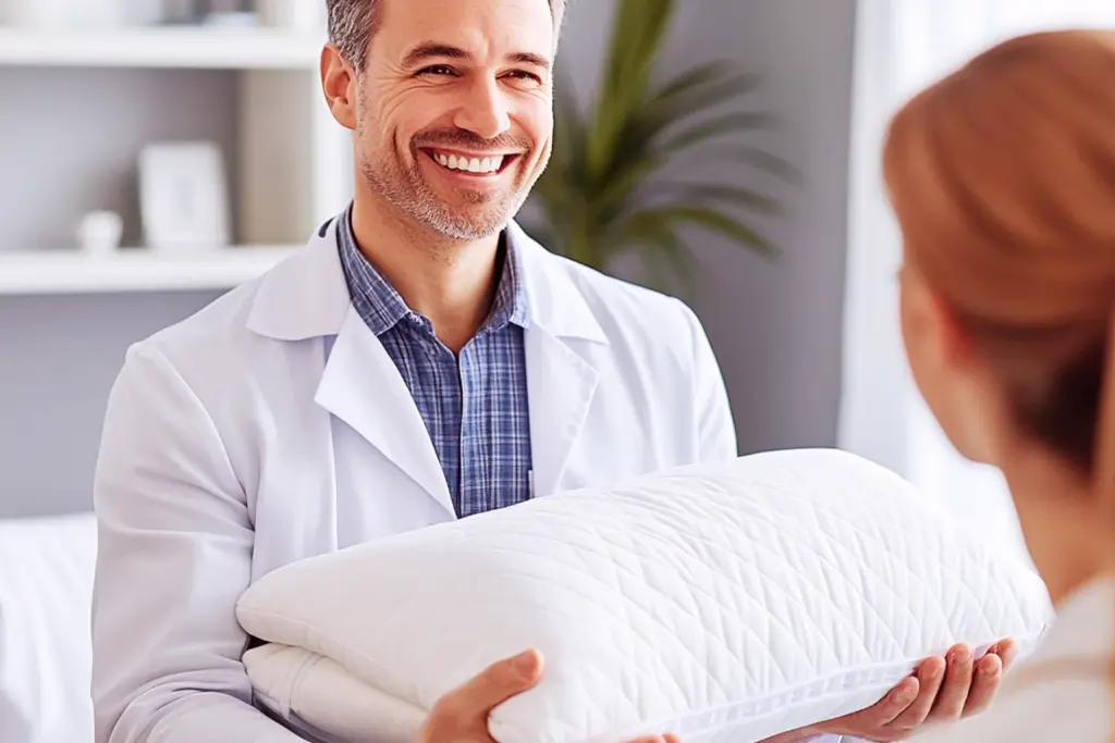 Bébé allongé reçoit un soin relaxant.