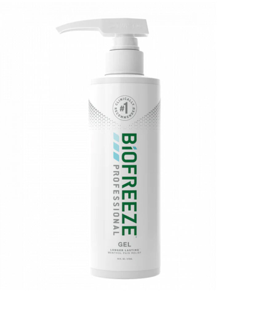 Flacon de gel Biofreeze professionnel mentholé